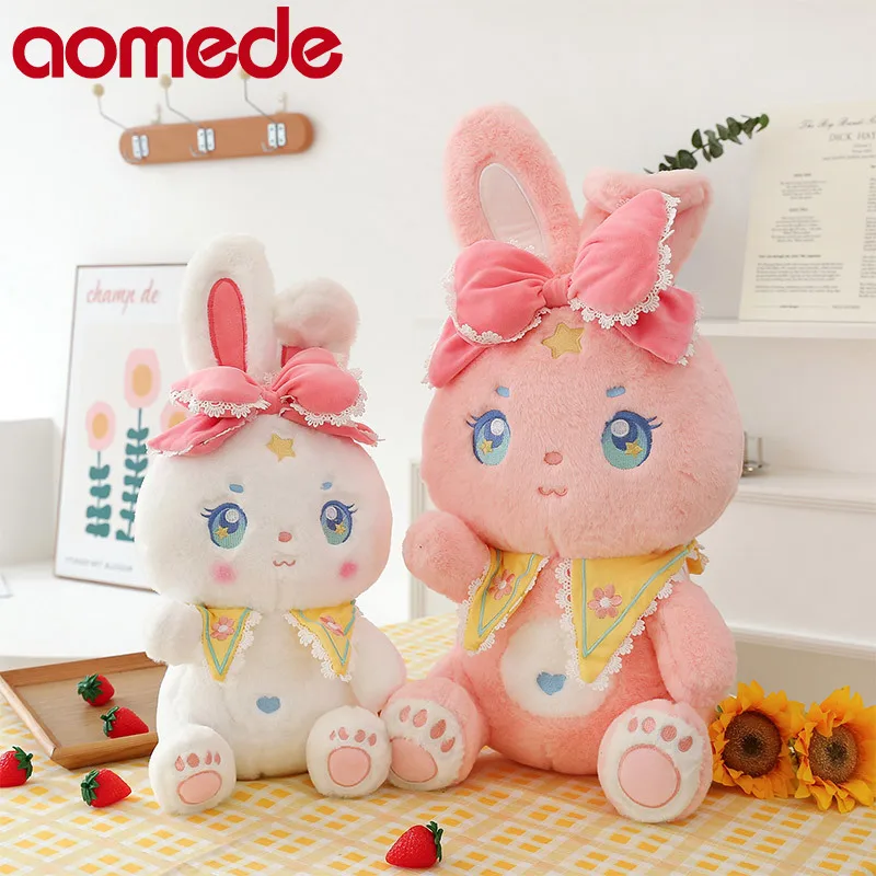 

75cm Cute Soft Folded Ear Rabbit Plush Toys Office Nap Stuffed Animal Pillow Home Comfort Cushion Christmas Gift Doll Kids Girl