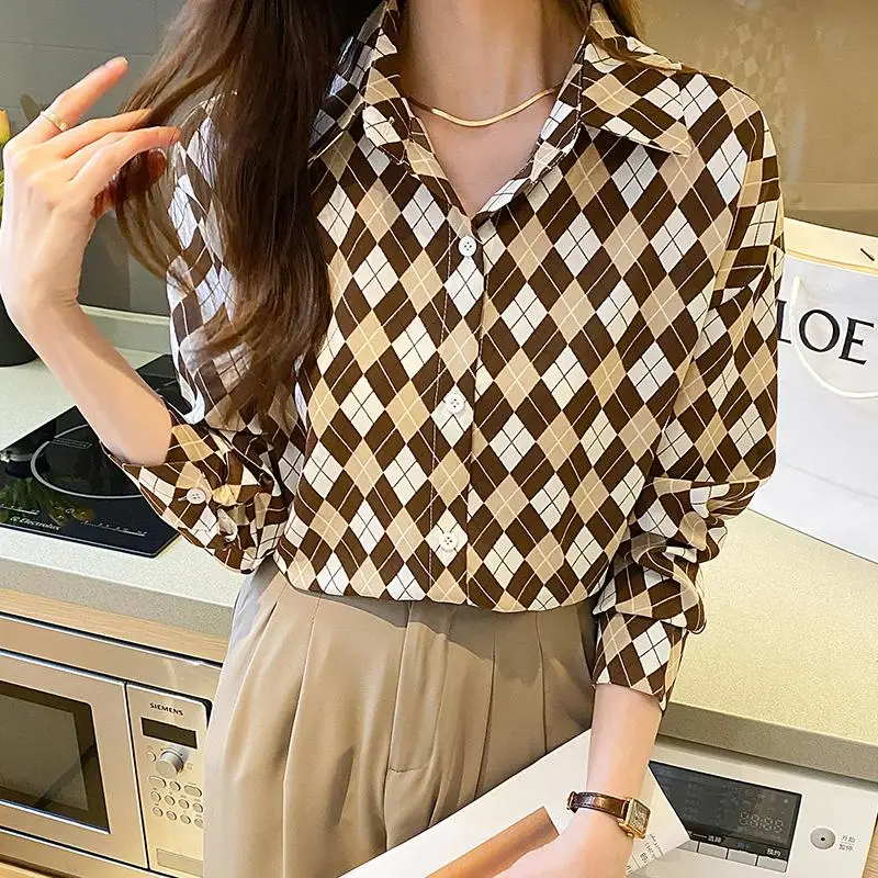 

2023 Spring Summer Women's Blouses New chic printing ladies shirts Long Sleeve Shirts Tops Blusas Mujer