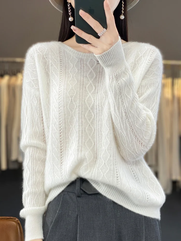 Рисунок 6 - Женский ажурный пуловер с круглым вырезом