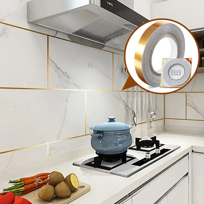 50M Home Decoration Tile Gap Tape self-adhesive tape Floor Wall Seam Sealant Ceiling Waterproof Decorative Sealing Sticker Decal