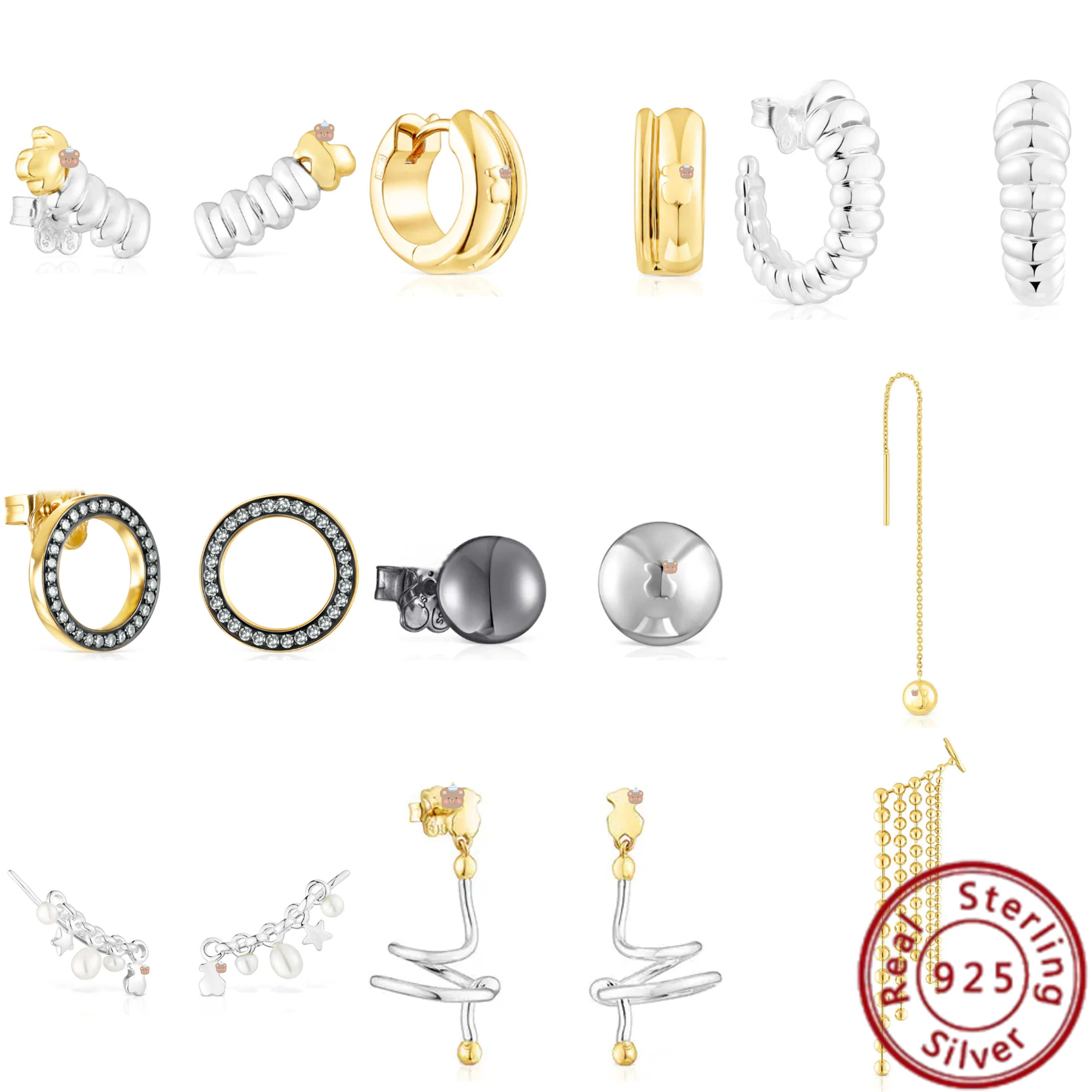 

Серебро 2023 пробы, стильный и модный, испанский медведь, разноцветный цвет, блестящий элегантность, простота, подарки