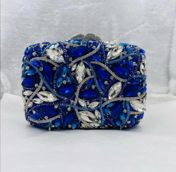 

Multicoloured Hollow Out Women Crystal Clutch Purse Evening Bags Wedding Rhinestone Handbags Bridal Diamond Purses Bag