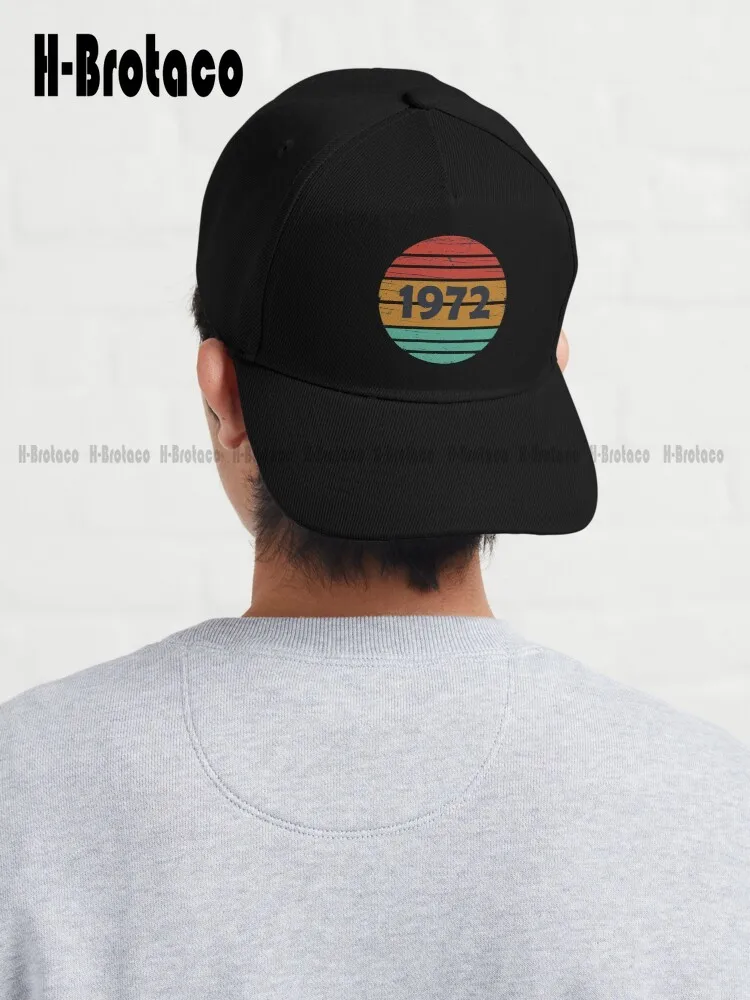 

Vintage 1972 Birthday Baseball Cap Black Baseball Cap Hunting Camping Hiking Fishing Caps Street Skateboard Custom Gift Sun Hats