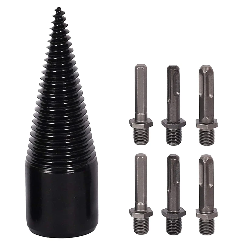 

Wood Splitter Firewood Drill Bit-Electric Split Drill 42Mm Screw Cracker Detachable Conical Drive