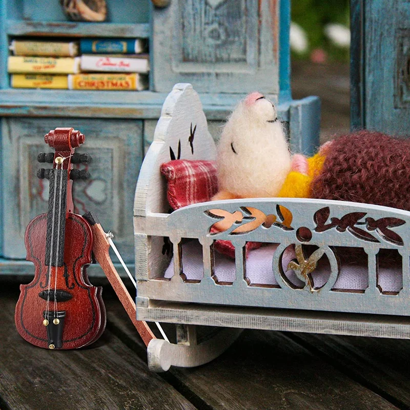 Деревянная мини-скрипка модель 1/12