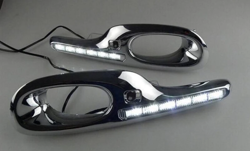 

LED DRL Daytime Running Lights Driving White + Yellow Turn Signal Fog Lights for honda fit 2011-2013 drl auto parts