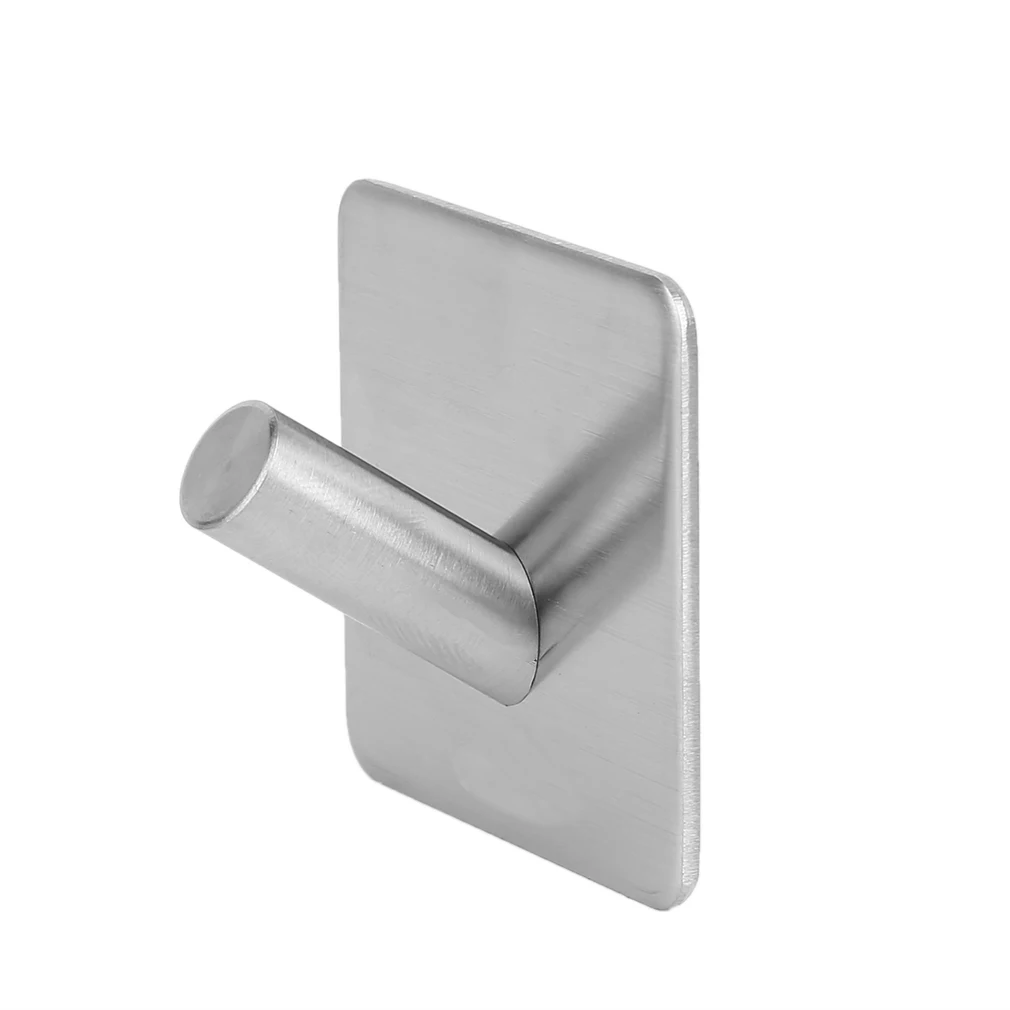 

New 304 Stainless Steel Self Adhesive Hook Hat Key Rack Bathroom Kitchen Towel Hanger Wall Mount Stick On Sticky Hanger
