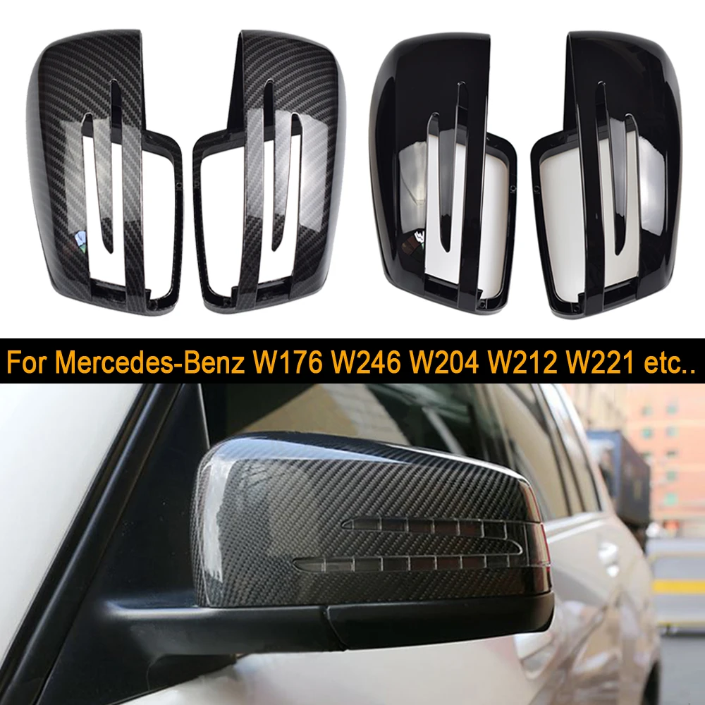 

Замена зеркальной крышки с узором из углеродного волокна для Mercedes Benz W176 W246 W204 W212 W221 C117 X204 2009-2015 X156 2014-2018, 2 шт.