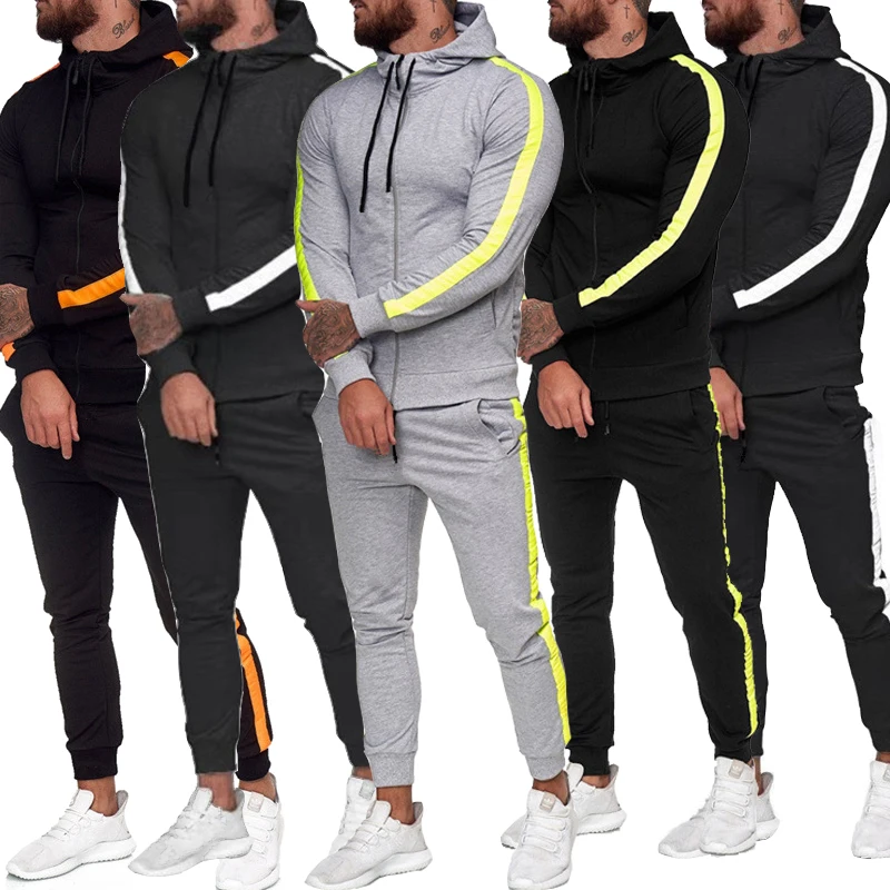 

Men's Spring and Autumn Leisure Sports Suit Personality Men's Pullover High Quality Running Fitness Suit M--3XL