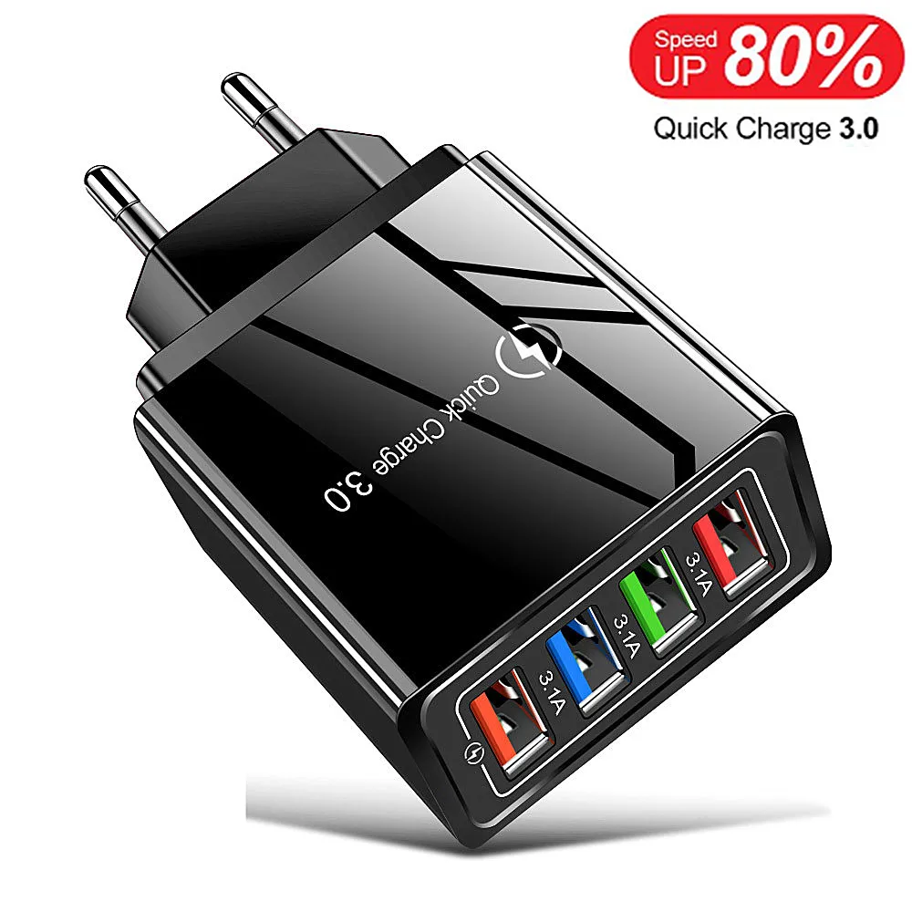 

EU/US Plug USB Charger Quick Charge 3.0 For Phone Adapter for Huawei Mate 30 Tablet Portable Wall Mobile Charger Fast Charger