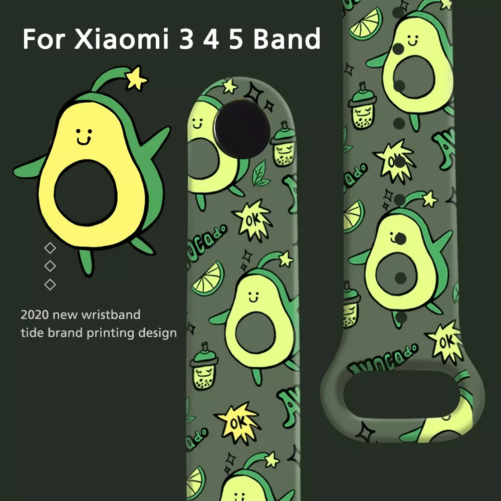 

Ремешок из ТПУ Для Xiaomi Mi Band 7 6 5 4, мультяшный браслет для смарт-часов Mi Band 6 5 4 7, аксессуары для наручных часов с принтом