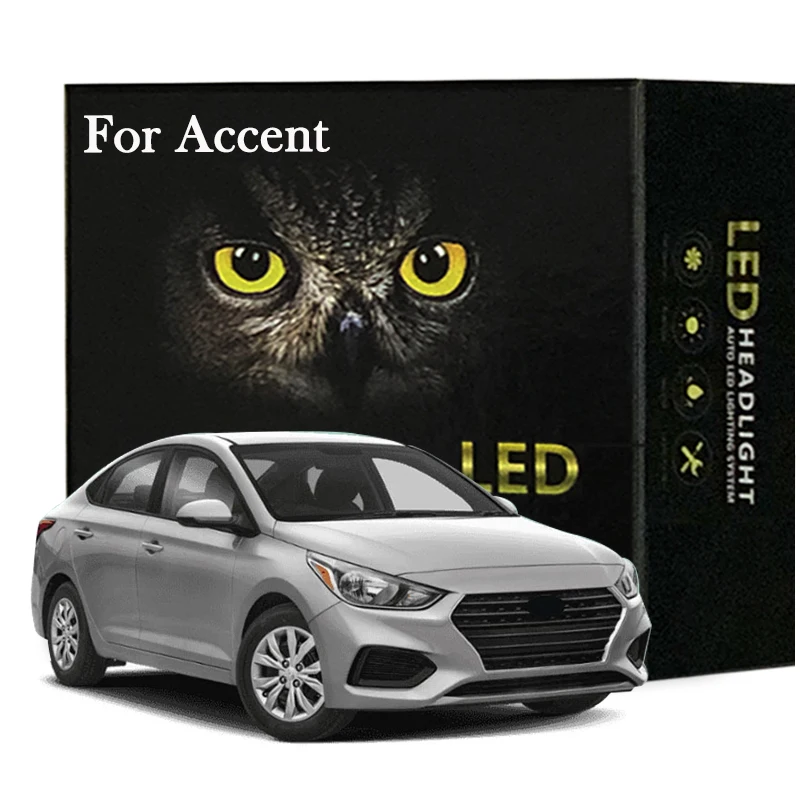 

Led Interior Light Kit For Hyundai Accent LC MC RB 1995-2015 2016 2017 2018 2019 2020 LED Bulbs Dome Map Reading Canbus