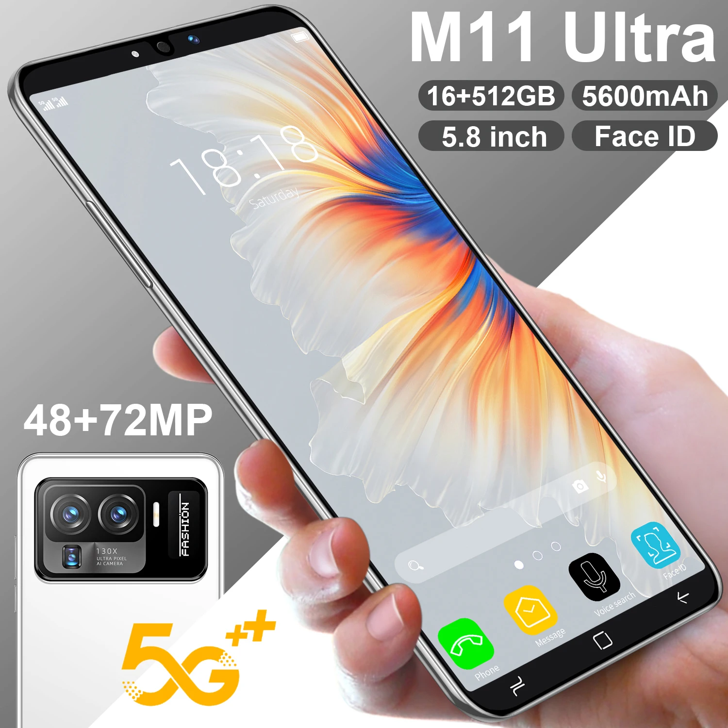 

Celular мобильный телефон M11 Ultra 5G Qualcomm888 16GB 512GB 5,8 Inch Smartphone 10 Core 5600mAh 4G глобальная версия сотовый телефон