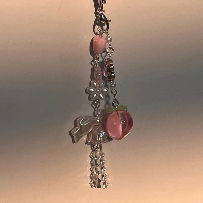 Милый сладкий персиковый подвеска-подвеска из бисера для телефона CCD камера