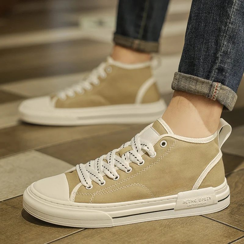 Кеды мужские высокие Вулканизированная подошва Повседневная Удобная обувь