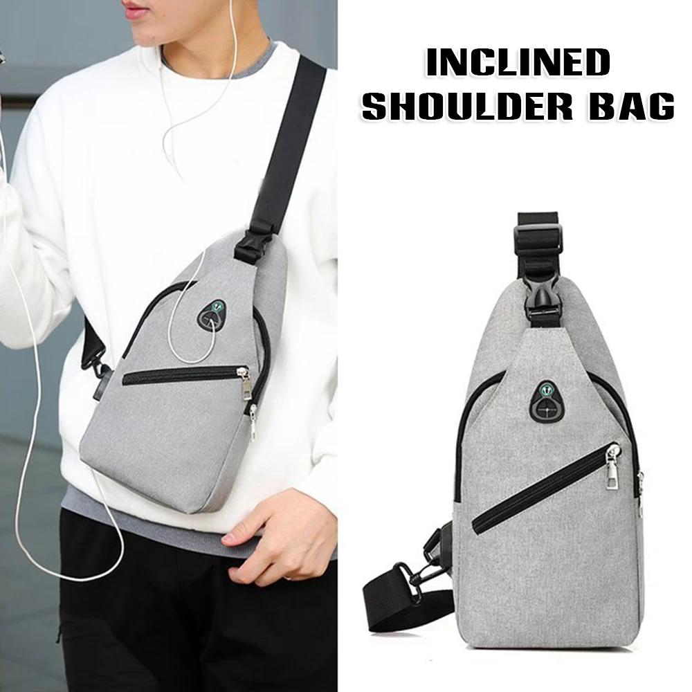 

Unisex Sling Bag Splash-Proof Oxford Cloth Shoulder Fanny Pack Adjustable Strap Zipper Clousre Chest Bag All-Match B99