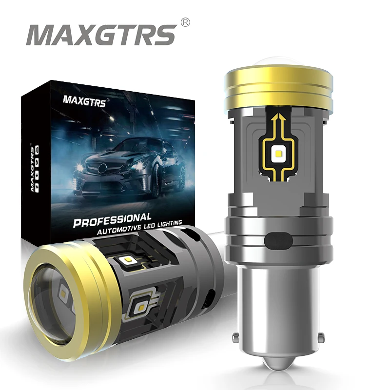 Светодиодная лампа 1156 высокой мощности, 2 шт., 3838 светодиодный чип BA15S P21W S25 7440 Canbus 6000K, задсветильник онарь, задний фонарь, указатели поворота