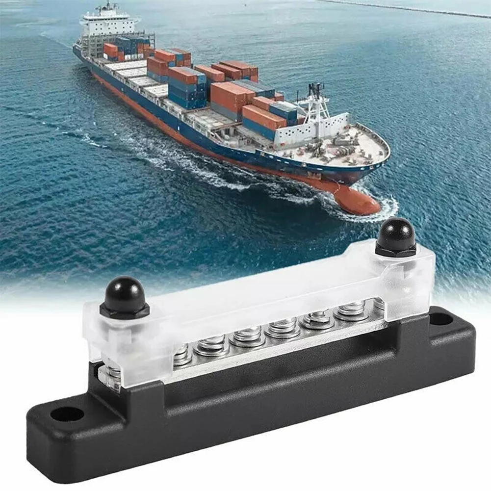 

6 Terminal Bus Bar 12/24V 150A Power Distribution Block For Auto Marine Caravan RV Boat BusBar Block With Cover