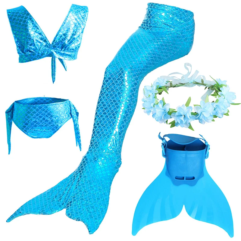 

PrettyGirl Children Swimming Mermaid Tails for Girls Swimsuit Bikini Bathing Suit Dress Mermaid Cosplay Costume can add Monofin
