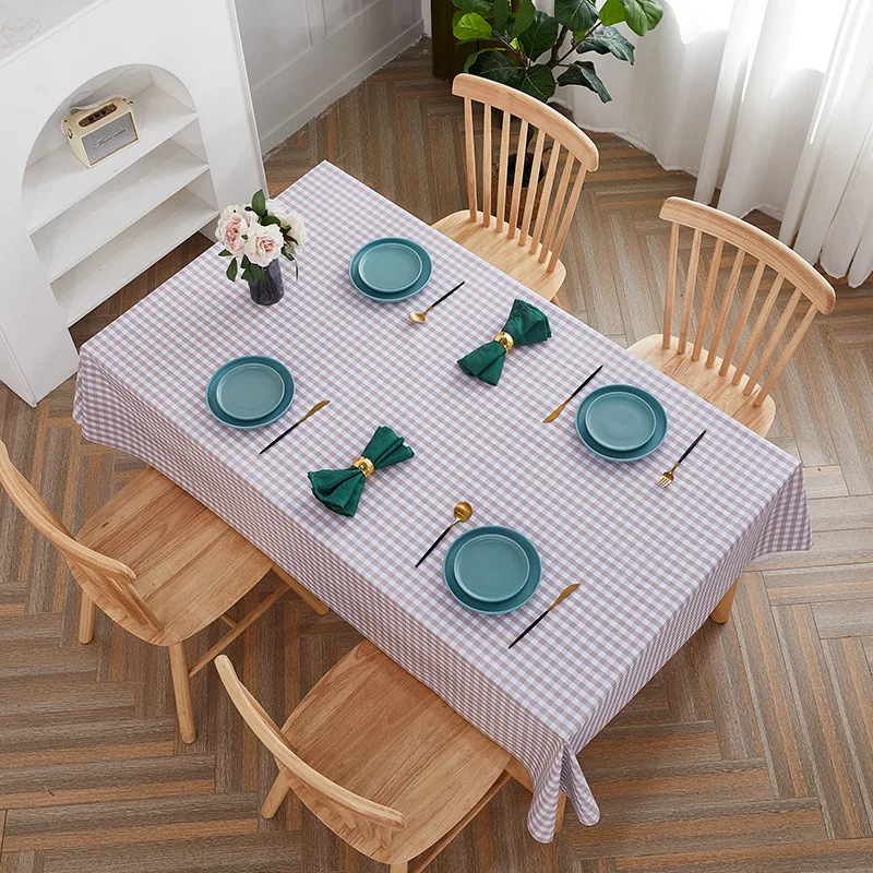

Delicate checkered striped tablecloth Anti-sewage table cover Rectangular dining table coffee table Oxford cloth table cover