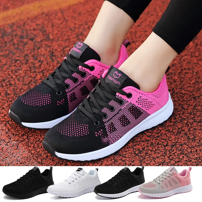 

Women Tennis Shoes Breathable Mesh Woman Sports Shoes Light Outdoor Jogging Walking Sneakers Lace-up Female Footwear Flats Shoes