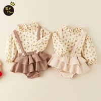 2022 new baby girl long sleeve bodysuit floral infant princess dress spring autumn newborn toddler cotton jumpsuit clothes 0 12m