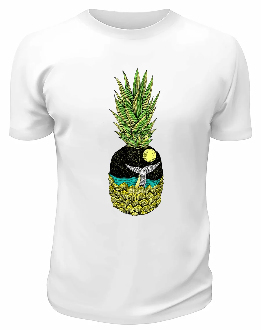 Футболка белая Ананас и море Дизайнерские |