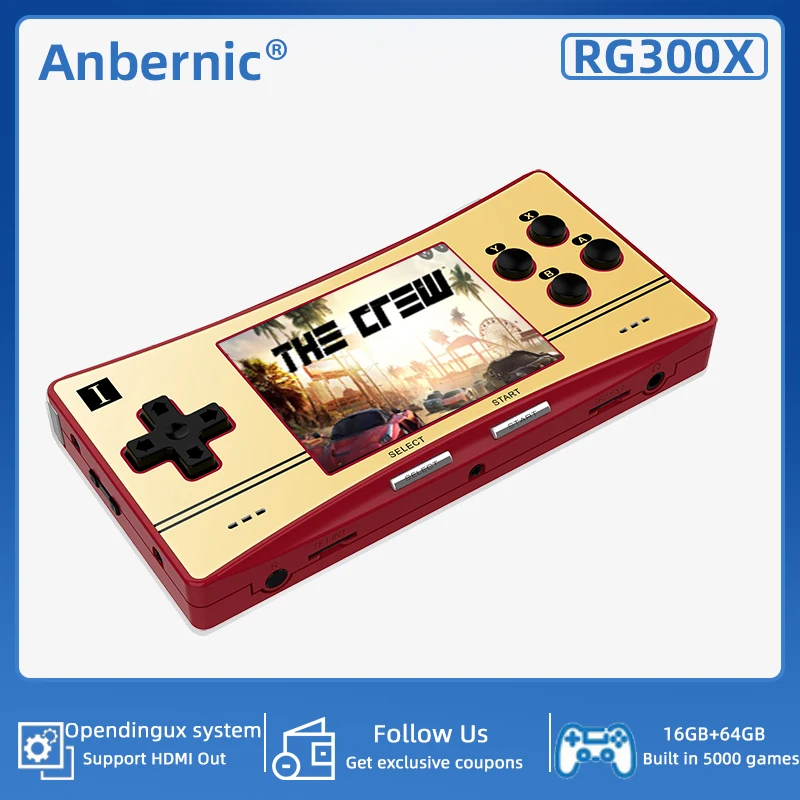 

New Anbernic RG300X Retro Portable Game Console Min Video Game Player For PS1 Games Support HD Out Built In 5000 Games Kids Gift