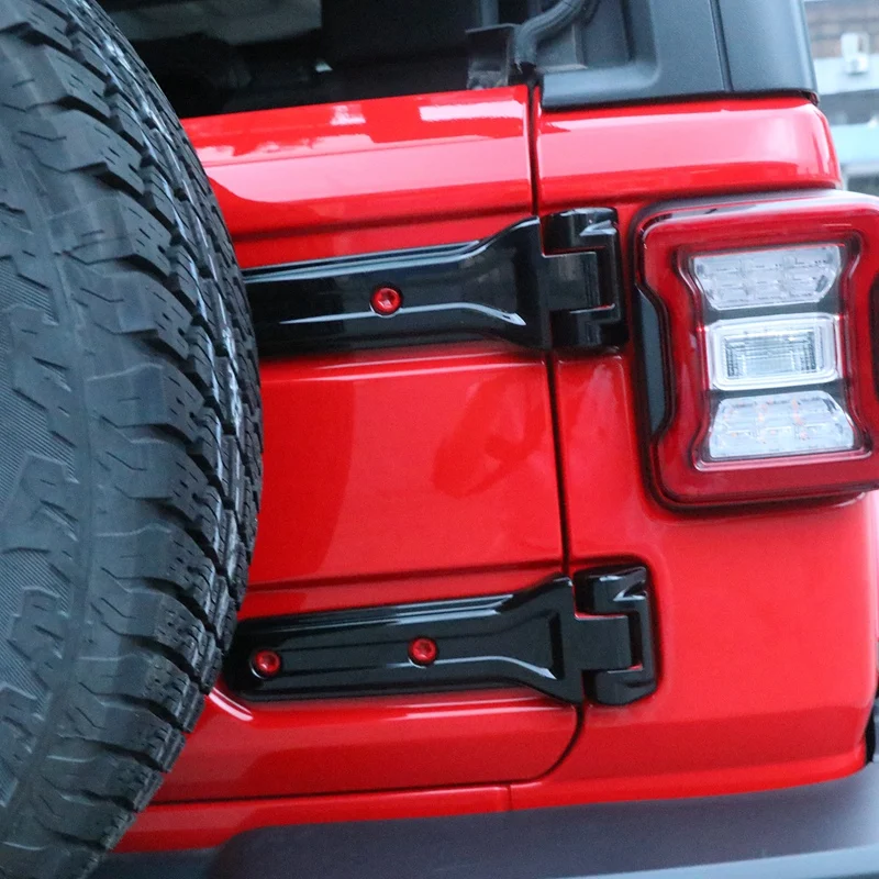 Car Spare Tire Tailgate Door Hinge Covers Stickers For Jeep Wrangler JL 2018 Up Exterior Accessories Styling