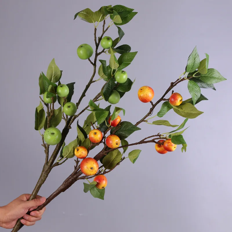 

Искусственное искусственное растение, имитация 10 головок с листьями, ветка яблока, украшение для дома, гостиной, столовой