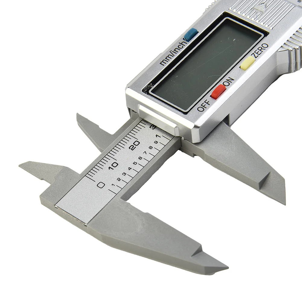 

Silver 150mm/6inch Large LCD Digital Electronic Carbon Fiber Plastic Vernier Caliper Gauge Micrometer Locking Thumb Screw