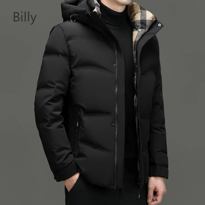 Мужской зимний пуховик с капюшоном короткие дизайнерские куртки Мужская