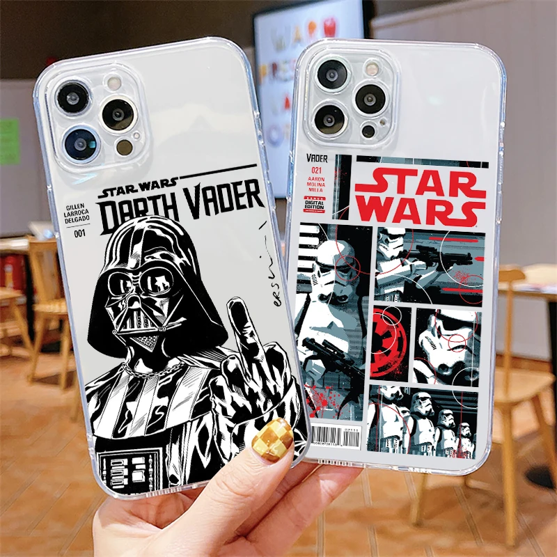 

Handsome Star Wars Jedi Knight Phone Case For Apple iPhone 14 13 12 11 SE XR 7 8 6 mini Plus Pro MAX 2020 Transparent Cover