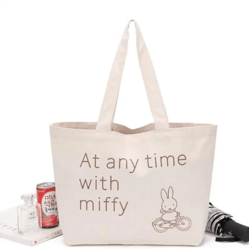 

2022 новые милые Мультяшные аниме милые хлопковые холщовые сумки-тоуты Miffys многоразовые сумки для покупок сумки через плечо для девочек