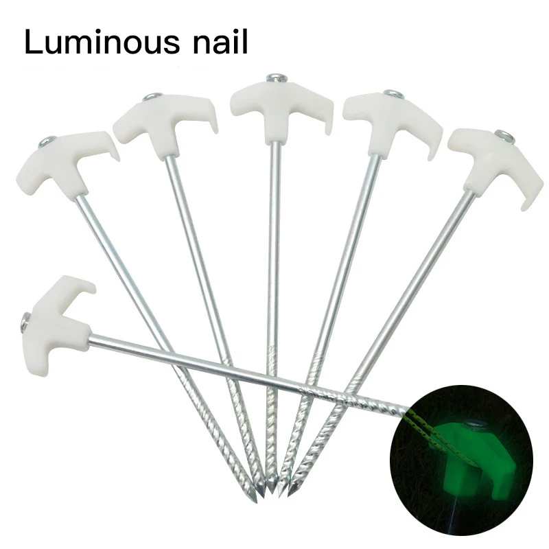

2/4/6PCS Tent Pegs Stakes 25 Cm Tent Pegs Hook Support Ground Nails Outdoor Spiral Camping Beach Fluorescent Tent Accessories