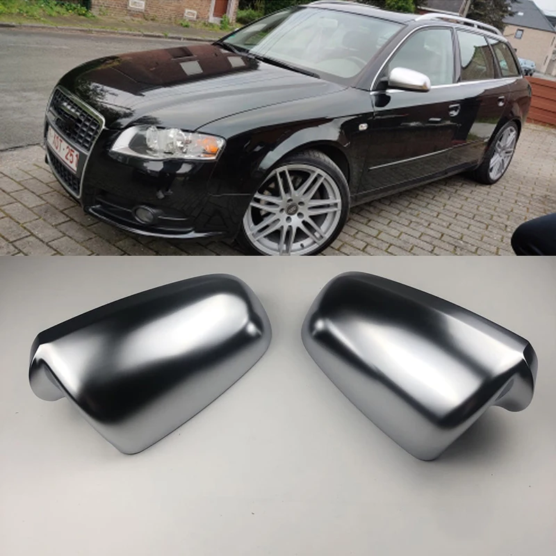 

2pcs Matte Chrome Mirror Covers S Line for Audi A4 S4 B6 B7 A6 C6 Accessories