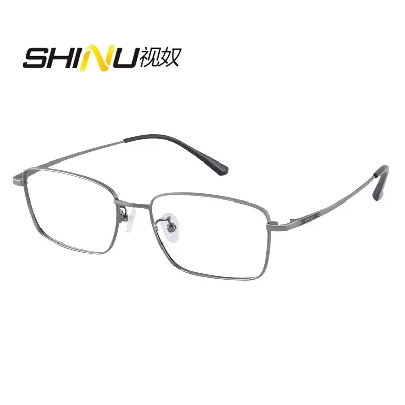 SHINU brand Titanium Glasses men reading glasses 3.0 myopia 6.5 diopter lenses fast shipping no astigmatism