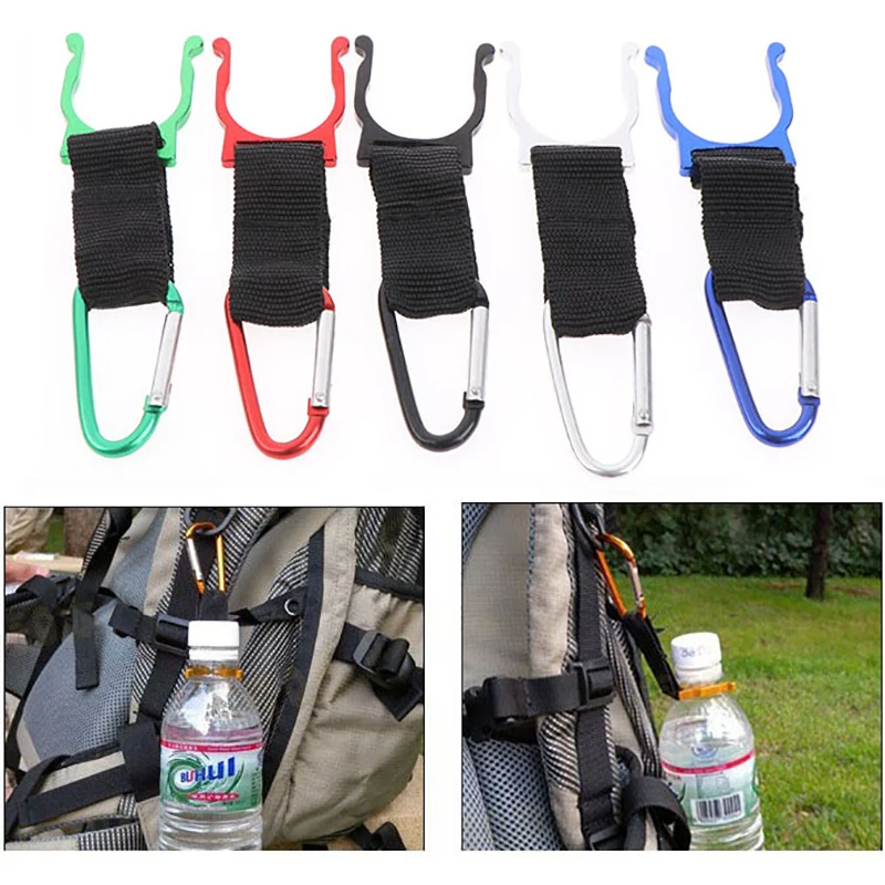 

Bottle Buckle Hook Holder Clip For Camping Hiking survival Traveling Tools Hooks Keychain Safety Buckle Camping Carabiner Water