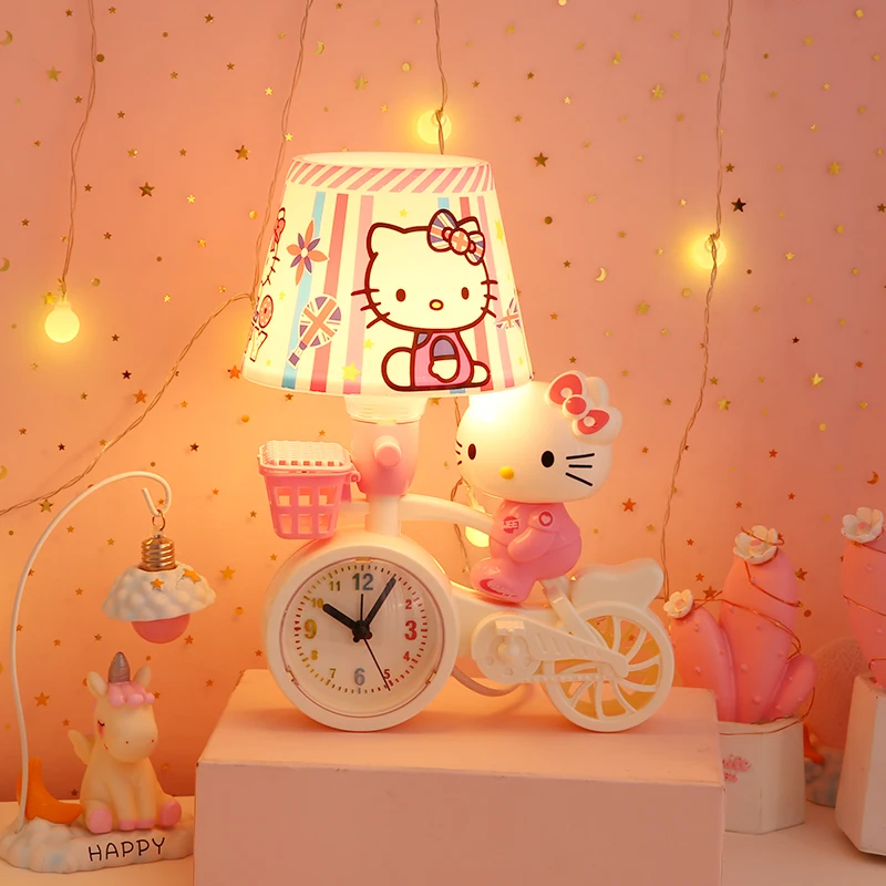 Будильник Hello Kitty с аниме маленький ночник для спальни спящей девушки мультяшный