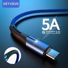 Супербыстрый зарядный USB-кабель 5 А типа C для Samsung Xiaomi Mi Huawei 3A QC3.0, Внешнее зарядное устройство для телефона Type-C 40 Вт SFCP FCP