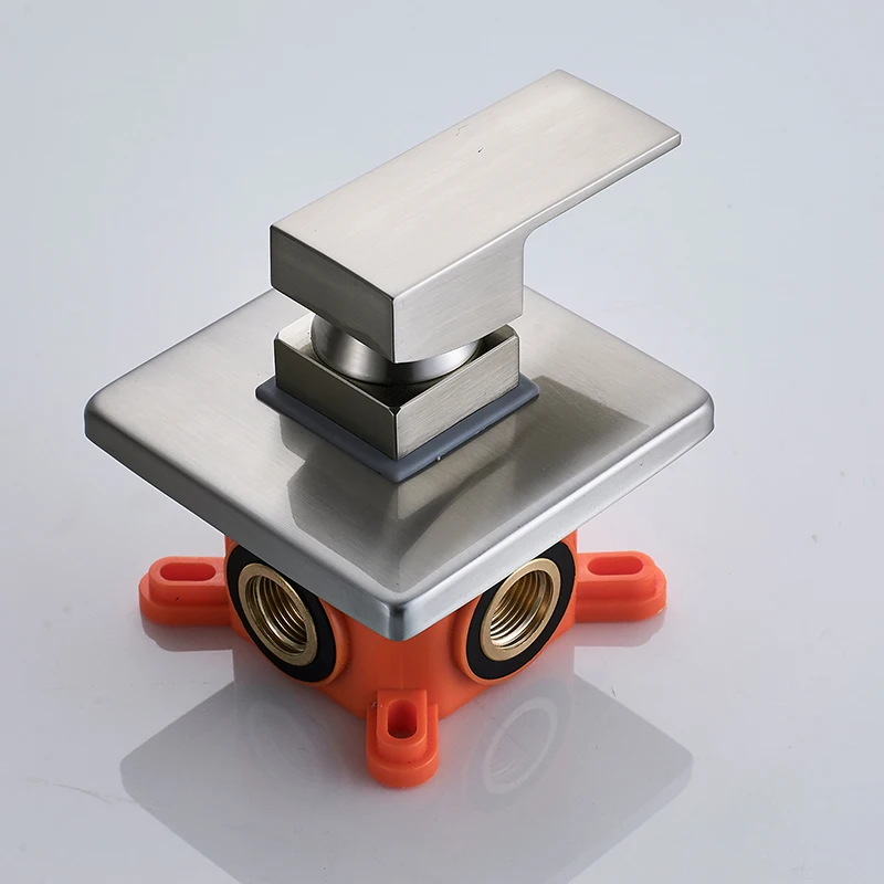 

Chrome 1-way Shower Mixer Valve Embedded Box Shower Control Valve Shower Faucet Control Handle Orange Box Mixer Valve