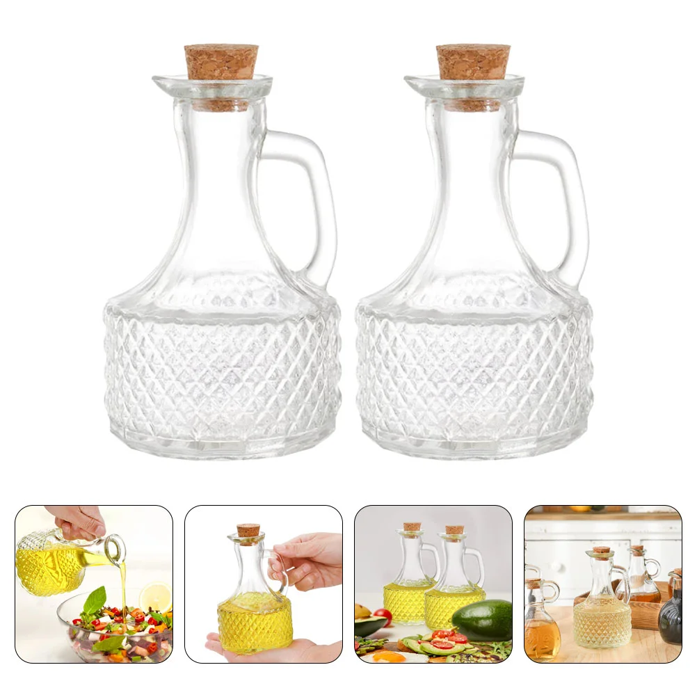 

2pcs Kitchen Oil Bottle Clear Oil Container Vinegar Storage Bottle Kitchen Seasoning Bottle Can