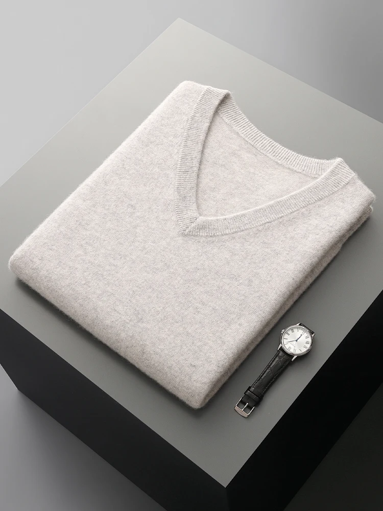 Мужской шерстяной жилет с V-образным вырезом осенне-зимний пуловер без рукавов