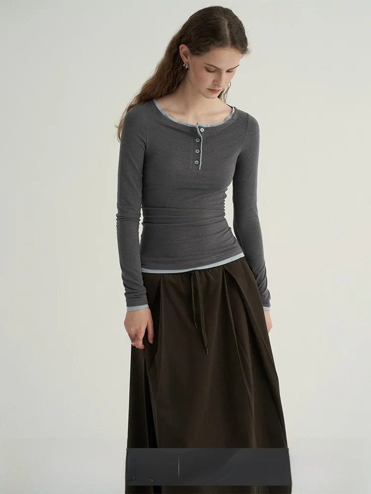 Someone Sometimes Осенне-зимний модный воротник Генри искусственный двухсекционный