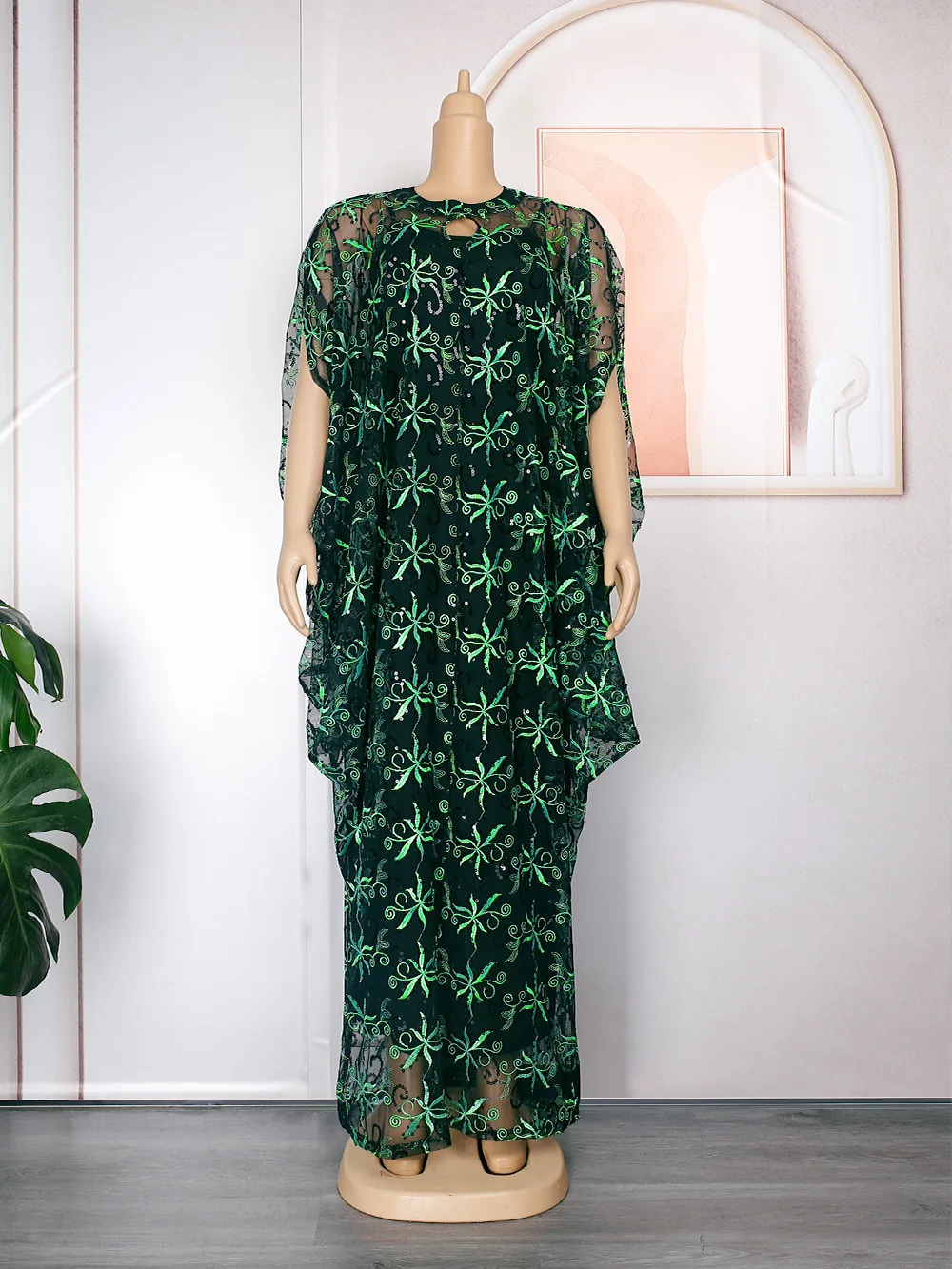 Plus Size Dress Women's Chiffon Lace Long Dress Robe New Summer Loose Casual  Casual For Fat Women 5xl African Female Maxi Dress