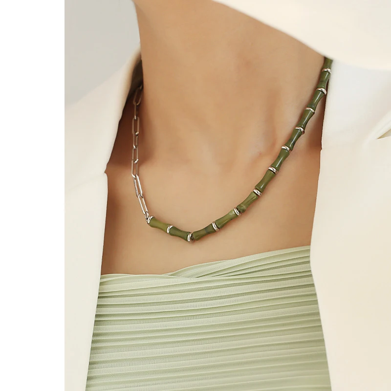 

2022 New Nature Stone Beaded Necklace For Women Handmade Choker Femme Neck Chain Fine Jewelry