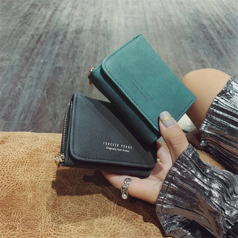 

Women's Wallet Small Wallet Zipper Cards ID Holder Bags Portefeuille Femme Women Purse Short Leather Coin Pocket Cartera Mujer