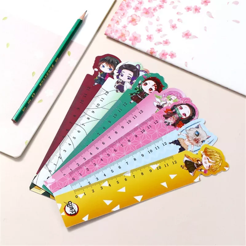 

Линейка-убийца, аксессуары для аниме, мультяшная новинка, канцелярские принадлежности, милая линейка 15 см, инструменты для рисования для ст...