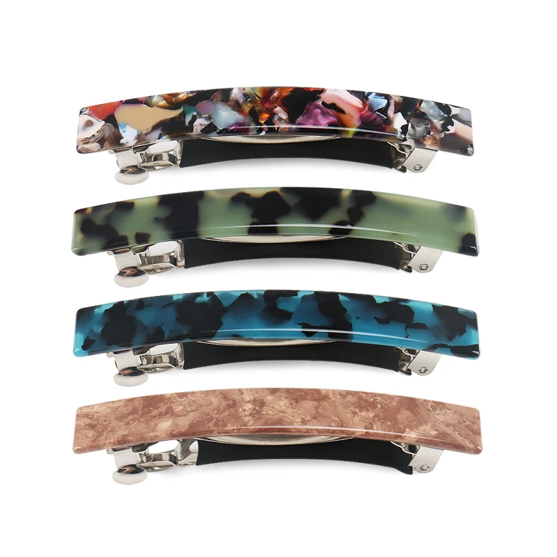 

Автоматические заколки для волос, прямоугольные заколки для волос из ацетата для женщин и девочек, аксессуары для волос