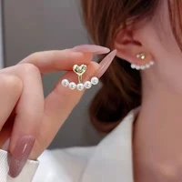 2022 new fashion heart imitation pearl earrings for women korean fashion contracted sweet ear studs girls party jewelry gifts